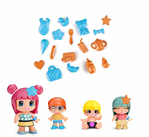 Conjunto de Bonecos PINYPON Pack 4 Figuras e Acessórios Pinypon - Bonecos de ação e brinquedo - 4 figuras, acessórios, pinypin