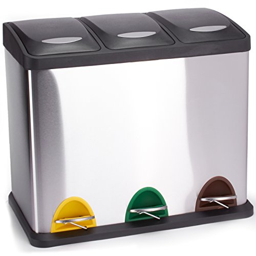 Caixote do Lixo CROMADORA 4C (Aço Inoxidável - 46x26.5x39.5cm) MSV - Lixeiras e cestos de lixo - aço inoxidável, 46x26.5x39.5cm
