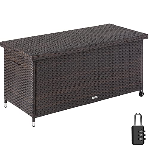 Baúl de Armazenamento para Jardim TECTAKE (Preto - Polietileno - 121 x 56 x 60 cm) TecTake - Caixas de mudança e envio - jardim, polietileno, 121x56x60 cm, preto