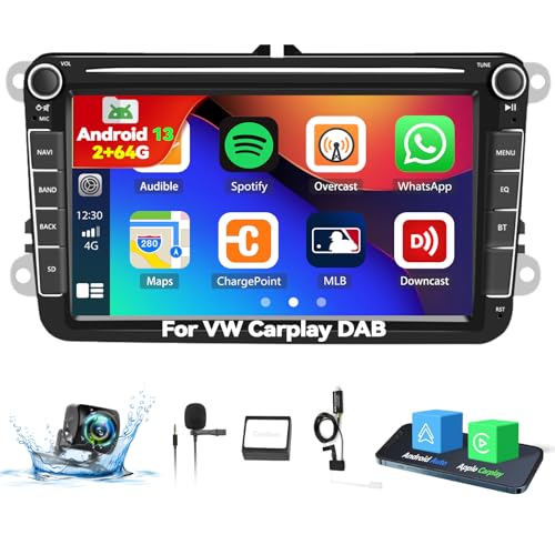 Autorrádio OILIEHU 2+64G Dab/Dab+ Android 13 Carplay Android Auto OiLiehu - Aparelhos de áudio e vídeo para veículos e sistemas de painel - android 13, 2GB RAM, 64gb rom, carplay, android auto