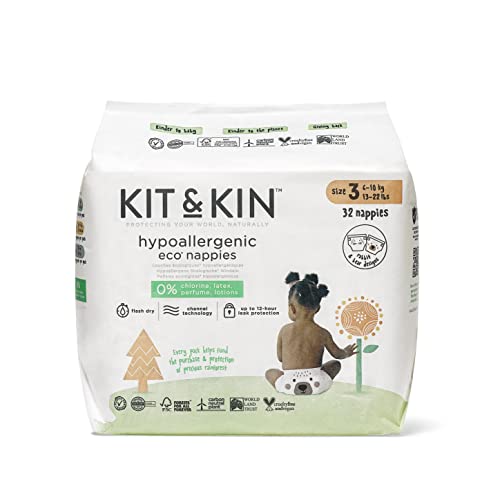 Fraldas ECOLOGICAS Kit&Kin Eco Pack 32 Unidades Kit & Kin - Roupa interior - biodegradáveis, núcleo absorvente, tecnologia natural, embalagem biodegrádavel