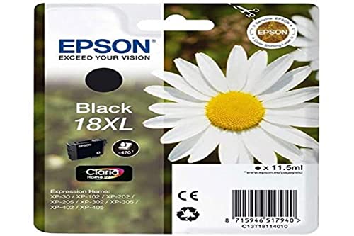 Tinteiro EPSON 18XL Preto (C13T18864020) Epson - Cartuchos de toner e jato de tinta - preto, 115 ml, 470 páginas, xp-102/205/302/305