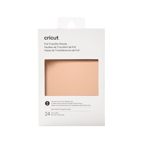 Folhas de transferência Cricut foil rose gold 10 x 15 cm 24 folhas Cricut - Papel de arte e artesanato - rose gold, 10x15 cm, 24 folhas