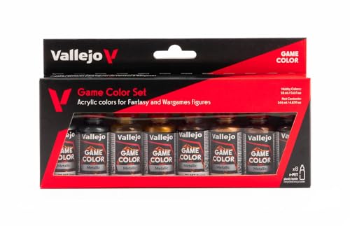 Conjunto de 6 Unidades de Cores Metálicas VALLEJO Acrylicos Vallejo SL - Tinta, tinta de arte e esmalte - 6 unidades, cores metálicas, efeitos especiais, neon