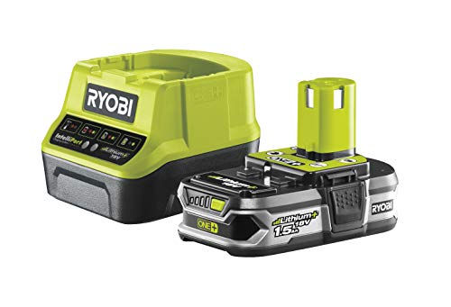 RYOBI - Bateria de lítio + carregador de baterias Ryobi - Baterias para ferramentas elétricas - bateria lítio, carregador baterias, indicador LED, ryobi one+