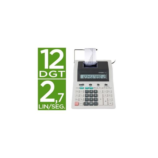 Calculadora de Escritório CIZ CITZ-123N (12 dígitos) Citizen - Calculadoras - 12 dígitos, impressão, cálculo de impostos, botões