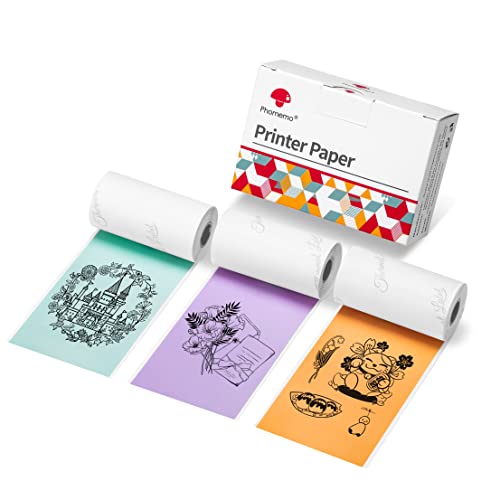 Fita para impressora PHOMEMO 53mm x 3.5m (Recondicionado Como Novo) Phomemo - Rolo de papel para recibos e máquinas de adição - recondicionado, multi cor, 3.5m, 53mm