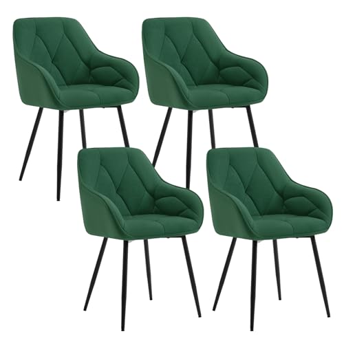 Conjunto 4 Cadeiras WOLTU EZS02DGN (Verde Escuro - Poliéster) WOLTU - Cadeiras - verde escuro, poliéster, 4 cadeiras, 60x55 cm