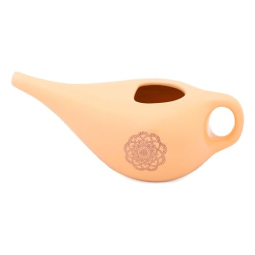 Jarro de Nasal Irrigação NETI POT Cerâmico com Mandala Dourado Bodynova GmbH - Utensílios de mesa - nasal, irrigação, cerâmico, mandala dourado