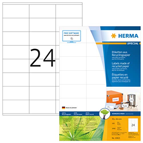 Herma Labels white 105x38 SuperPrint 2400 pcs. HERMA - Papel de impressora e copiadora - 2400 peças, 105x38 mm, branco, superprint