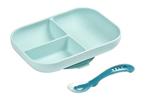 Conjunto de Refeição BÉABA Azul (Plástico - 6 Meses) Beaba - Pratos - plástico, lavável, suporte, 6 meses