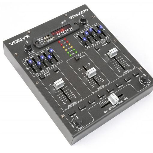 Power Dynamics Table Mixagem 3 Voies Carte Son Usb Bluetooth Alimentation Fantôme Skytec - Mesas de áudio - mini mesa mistura, alta qualidade, receptor bt, equalizador canais, efeitos digitais