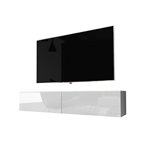 Móvel TV KANE Branco (140x40x57cm - Aglomerado de Madeira) SELSEY - Centros de entretenimento e suportes de tv - 140x40x57cm, aglomerado de madeira, branco, moderno
