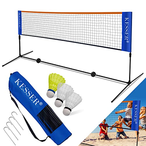 Rede de Badminton KESSER (Vermelho - Poliéster - 300x400cm) KESSER - Redes de basquete - ajustável, 300x400cm, multifuncional, poliéster