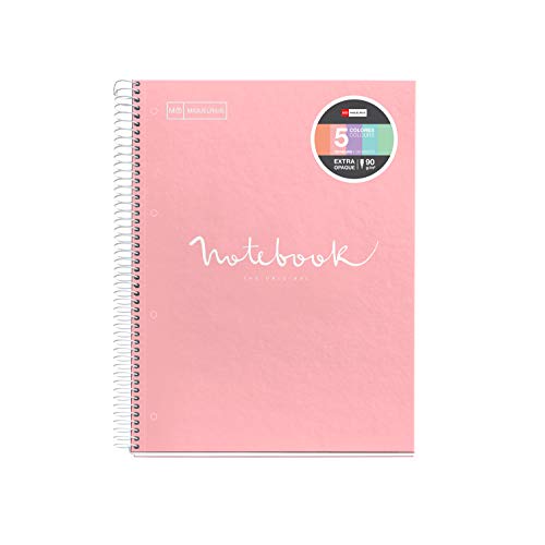 Caderno SPIRAL NOTEBOOK 210X297MM PINK Miquel Rius - Cadernos e bloco de notas - capa de cartão, elástico, contracapa com fita, folhas destacáveis