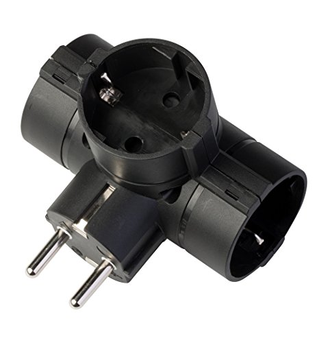Adaptador de Viagem POLY POOL PP2350.1 (Alemanha - Preto) POLY POOL - Fios de extensão - tomada EU, interior, 2P+T + E, 1500 w