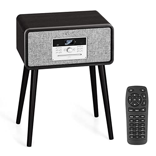 Gira-Discos Auna Vintage | Vermelho (Gira-Discos) AUNA - Áudio - 3 velocidades, 9 watts RMS, paragem automática, bluetooth, altifalantes externos