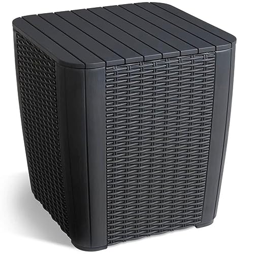 Mesa de Centro ALLIBERT Luzon (Cinzento - Aço - 39x39x42.5 cm) KETER - Mesas de exterior - armazenamento, plástico, madeira artificial, resistente