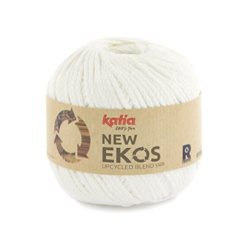 Fita para Encaixe de Tecido EKOS Algodão 107 Crudo Katia - Fios - algodão, 5,5m, branco