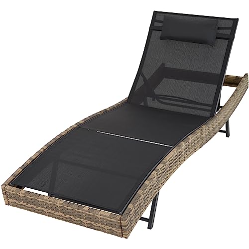 Espreguiçadeira TECTAKE Moana (Bege - Poli-Rattan - 195x72.5x81 cm) TecTake - Móveis de exterior - espreguiçadeira, moana, bege, poli-rattan, 195x72.5x81 cm
