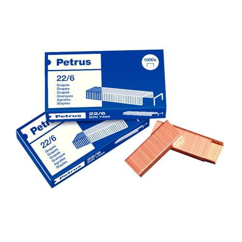 Grapas PETRUS 55781 (Caixa de 1000 - 6mm) Petrus - Grampos - 1000 unidades, 6mm, alta qualidade