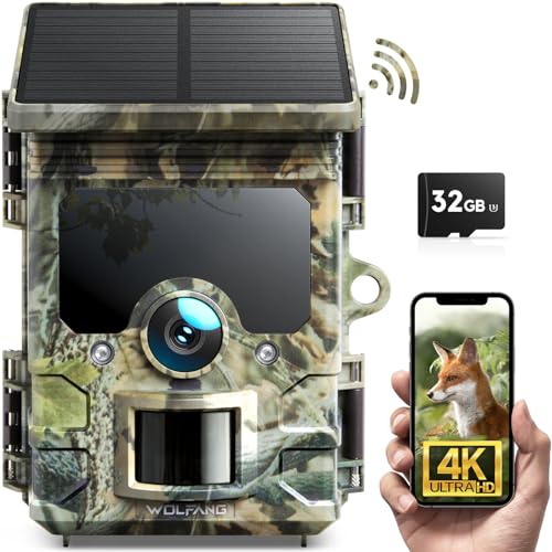 Câmara Trampos WOLFGANG Solar 4K (46 MP - Wi-Fi e Bluetooth) WOLFANG - Câmeras de trilha - 46 mp, wi-fi, bluetooth, solar