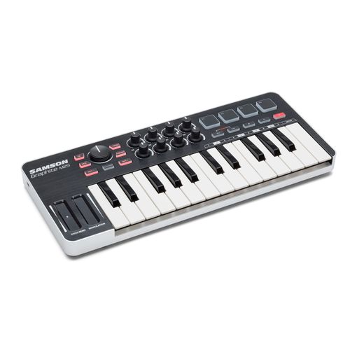 Teclado SAMSON GRAPHITE M25 (Com Cabo - Layout Francês) Samson - Controladores midi - teclado midi, layout francês, 25 teclas, encoders, controlo tátil