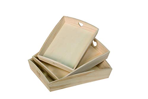 Conjunto de 3 Bandejas Rectângulares com Corações Caladas ARTEMIO Artemio - Bandejas de servir - conjunto, 3 bandejas, rectangulares, corações caladas