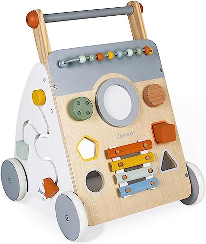 Carrinho de Brincar JANOD Sweet Cocoon (Idade Mínima: 1 Ano) Juratoys - Brinquedos para bebês e equipamentos de atividades - rodas silenciosas, almofadas amortecedoras, multiatividades, 9 atividades