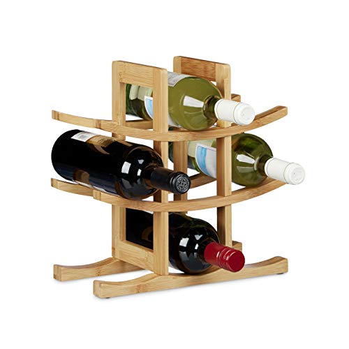 Suporte para Garrafas de Vinho Relaxdays | Castanho Relaxdays - Suportes para vinhos - suporte, garrafa, vinho