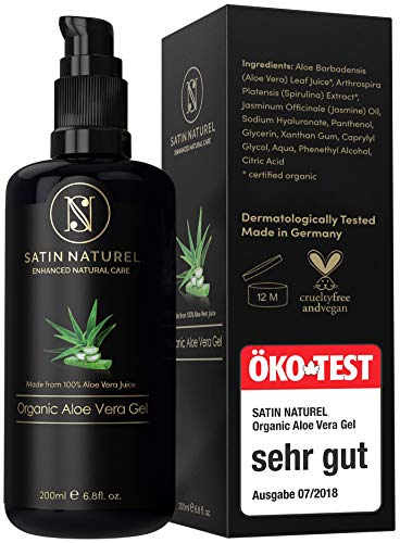Gel de Aloe Vera Orgânico 100% SATIN NATUREL SatinNaturel - Loção e hidratante - aloe vera, orgânico, 100, satin naturel