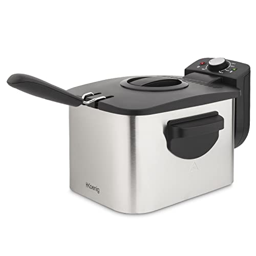 Fritadeira H.Koenig DFX500 | Aço inoxidável HKOENIG - Fritadeiras - 3L, 190°C, filtro absorvente, aço inoxidável