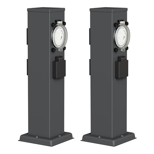 Ledscom.de 2 Tomadas de Jardim Coluna Polly para Exterior Ip44 LEDs Com GmbH - Fontes de alimentação elétrica - exterior, ip44, coluna, jardim