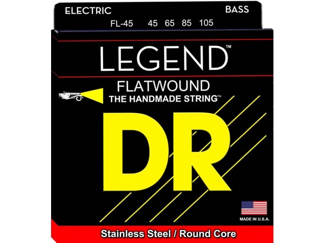 Jogo de Cordas para Baixo DR Hi-Beam Flats Medium Flat 45 DR - Acessórios para instrumentos musicais e orquestra - 3 cordas, 45 cm, 0,45 calibre, 12g