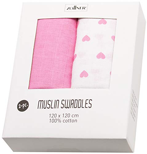 Coberturas para Cama ZOLLNER 2 Mantas de Muselinas de Algodão (120 x 120 cm) ZOLLNER - Toalhas - algodão, lavável, secador, 120x120 cm