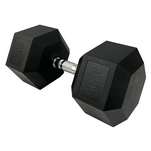 Halter de Musculação DURONIC Hexagonal (Preto - 2.5 a 40 kg) FIURI - Pesos livres - hexagonal, preto, 2.5-40 kg