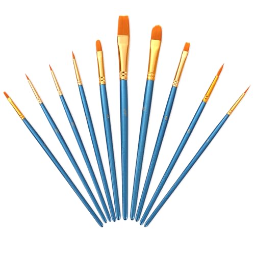 Pincel de Maquilhagem Ilantule 10 Pincéis Acrílicos Azul ILantule - Ferramentas de medição e marcação de artesanato - acrilico, nylon, azul