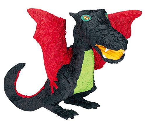 Piñata AMSCAN Dragon Preto (56 x 42 cm) amscan - Pinhatas - papel maché, 56 x 42 cm, confetes, doces