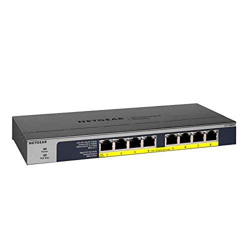 Switch NETGEAR GS108PP L2 10/100/1000 PoE Netgear - Concentradores e comutadores - Switch, netgear, gs108pp, l2, poe