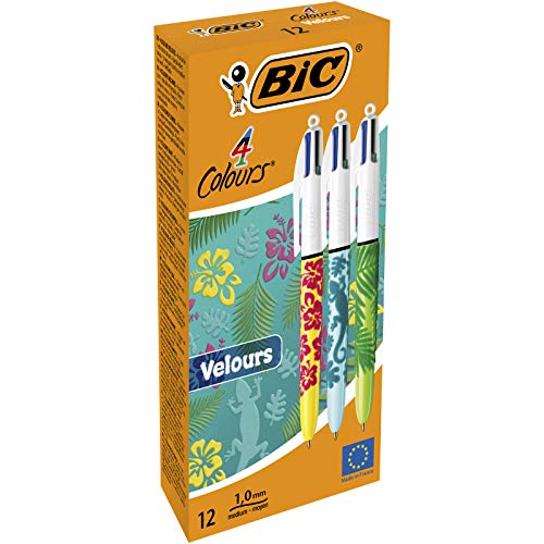 Esferográfica BIC 4Cores Velours (Multicor - 12 Un) BIC - Canetas - multicor, velours, 12 unidades