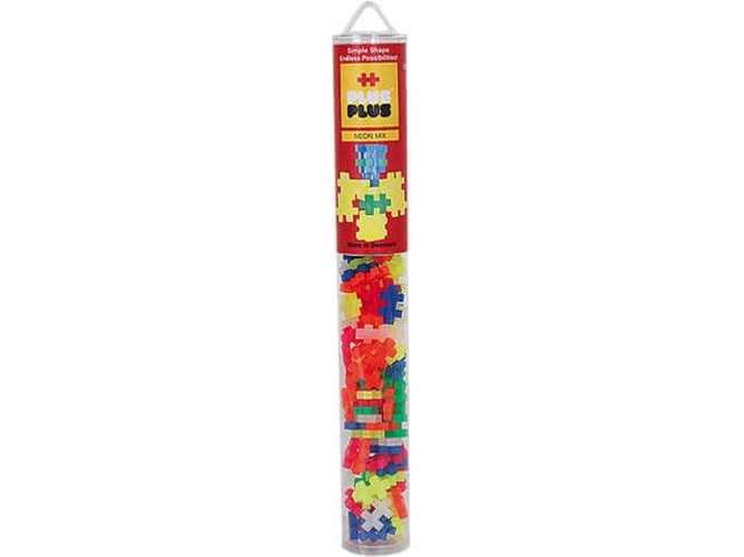 Jogo Didático PLUS-PLUS 100 Peças Neon (Idade Mínima: 3) Plus-Plus - Brinquedos - didático, peças coloridas, criar figuras, animais divertidos, imaginação