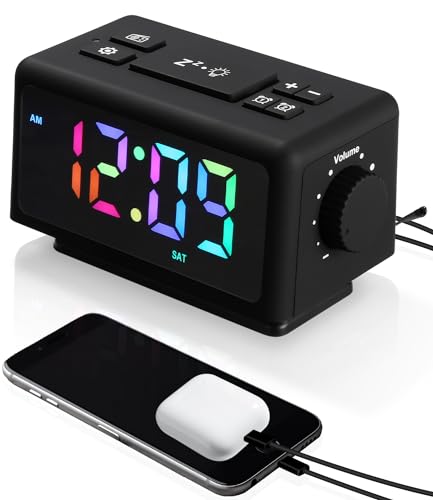 Despertador Digital com Luz Noturna Colorida e Rgb LEAZZLE - Radios - luz noturna, rgb, rádio FM, porta USB