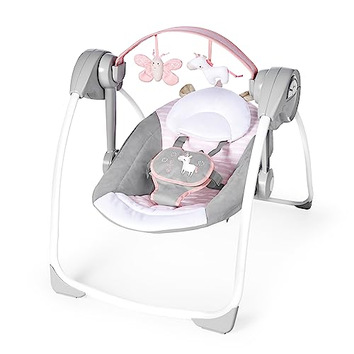 Baloiço para Bebé INGENIOUY Flora Unicornio (Rosa - 54x36x43cm) Ingenuity - Brinquedos para bebês e equipamentos de atividades - baloiço, bebé, rosa, 54x36x43cm