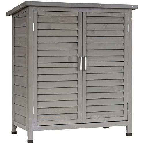 Armário de Jardim Outsunny | 87 x 46.5 x 96.5 cm - Cinza Outsunny - Construção - 87x46.5x96.5cm, cinza