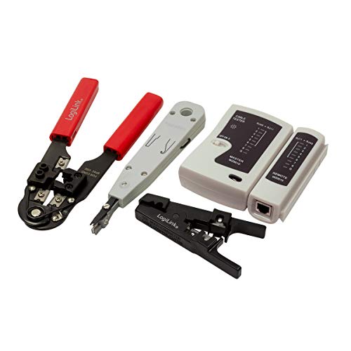 Kit de Ferramentas para Conectores Logilink Logilink - Conjuntos de ferramentas manuais - crimpagem, cortador de cabo, punch down tool, testador de cabos