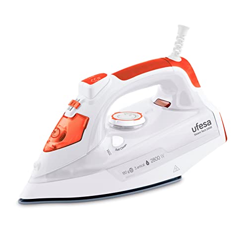 Ferro a Vapor Vertical UFESA Steam Tech 2800 (Jato vapor: 180 g/min - Base: Cerâmica) Ufesa - Ferros de engomar - 180g/min, triple anti-calcar, 330ml, base cerâmica
