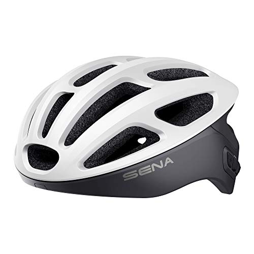 Capacete Ciclismo SENA R1 Smart Matte Branco (L) Sena Technologies - Equipamento de proteção individual (epi) - tecnologia, Advanced Noise Control, fones, microfone