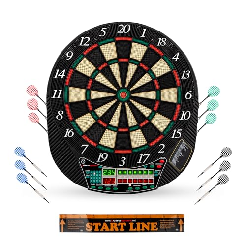 Máquina de Dardos ULTRASPOT Diana (16 jogadores) Ultrasport - Alvos de dardos - 16 jogadores, botão giratório, dados coloridos, marcadores