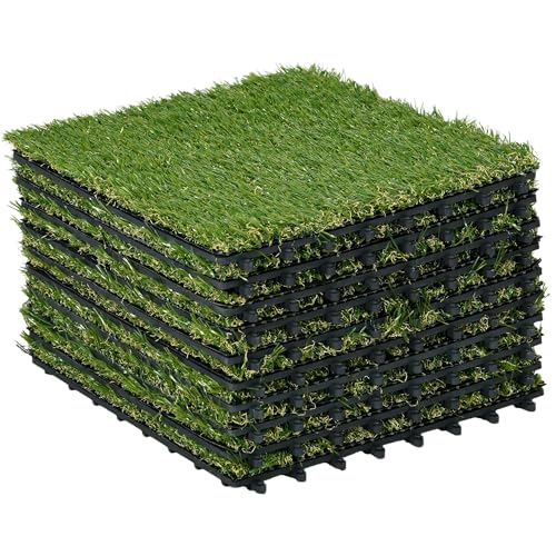 Conjunto de 10 Baldeses OUTSUNNY com Almofada Verde Outsunny - Flores artificiais - 10 baldeses, almofada, exterior, plástico