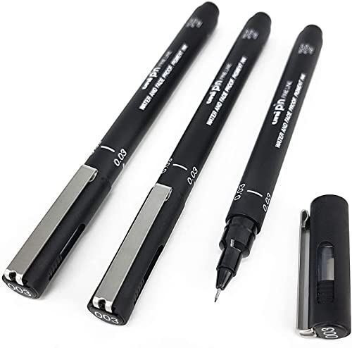 Caneta Fineliner UNI PIN 6 Unipinx (Preto - 0.3mm) Uni-Ball - OMG - Canetas - caneta, fineliner, uni pinx, preto, ponta fibra, desenho